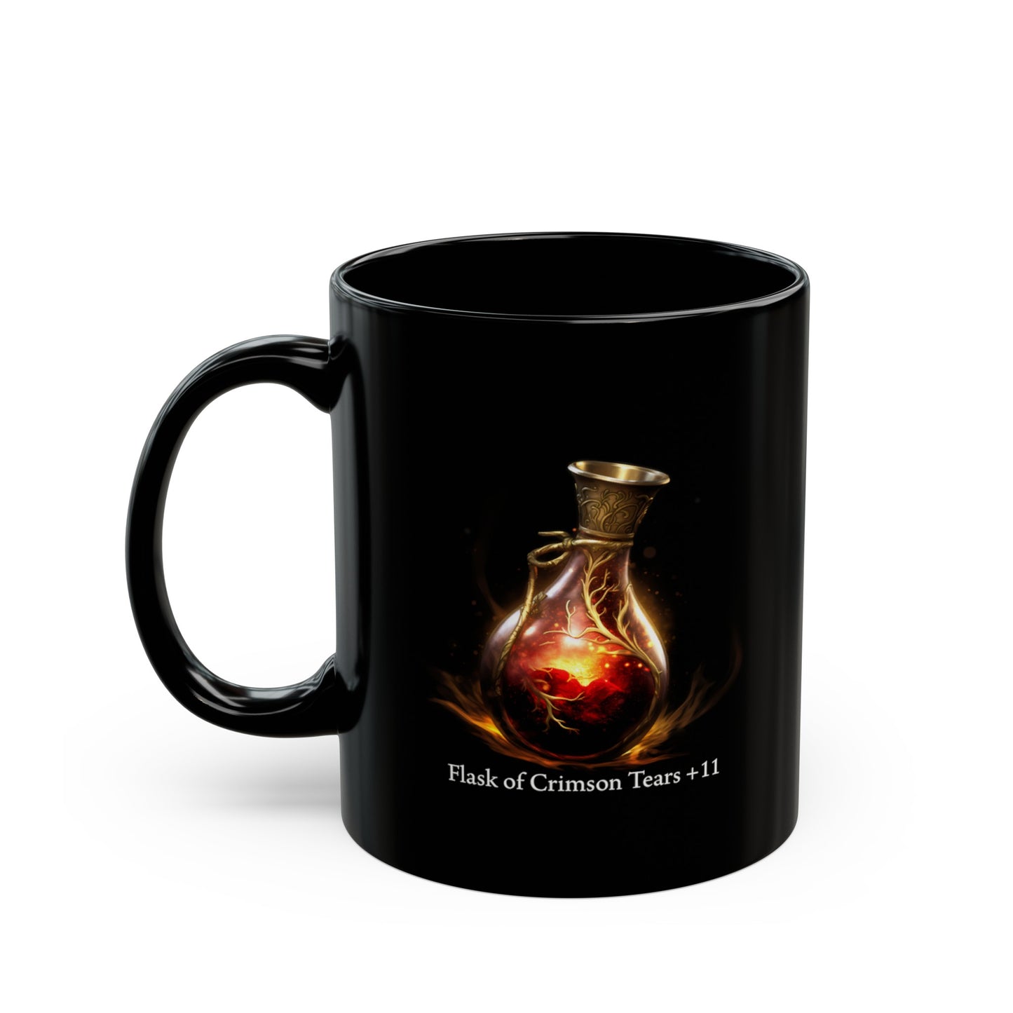 Elden Ring Mug, Dark Souls Mug, Flask of Crimson Tears - 11oz Black Mug